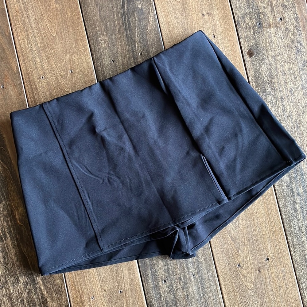 Black mini skort sexy short
